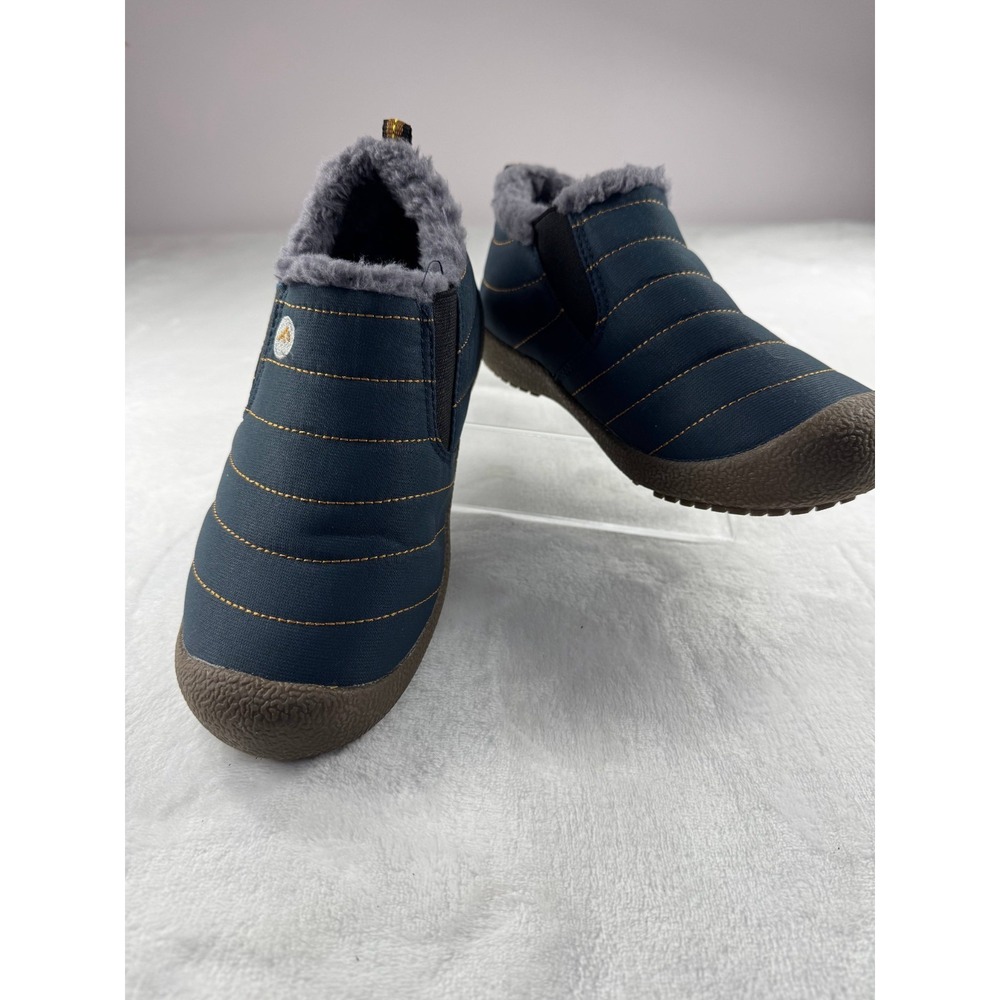 Fujeak Waterproof Snow Shoes‎ Women's 5.5  36 Blue Fur Lined Slip-On Winter